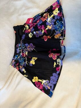 Candie's Black Skirt with Bright Floral Pop